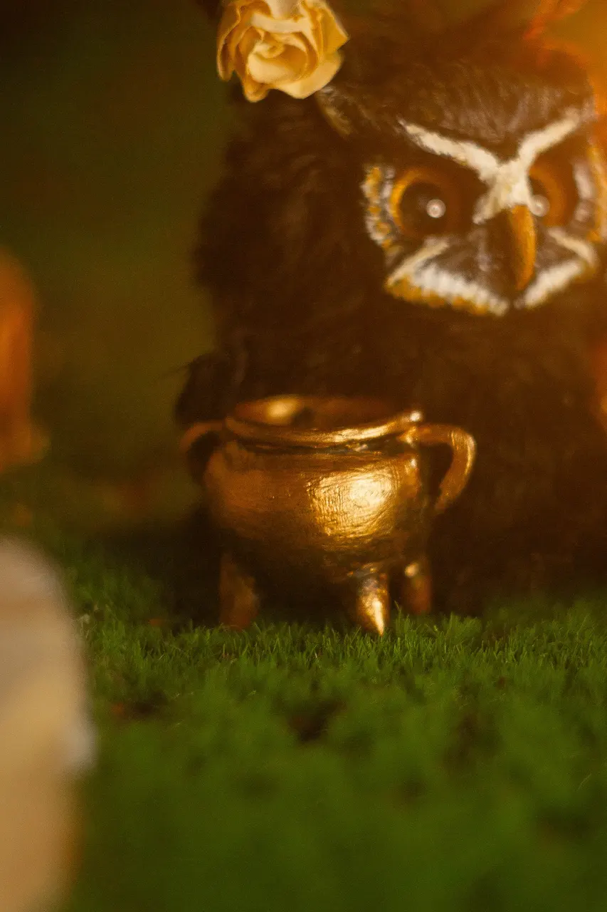 Alchemy Mystery fluffy — close-up of magical vials filled with enchanted morning mist brew