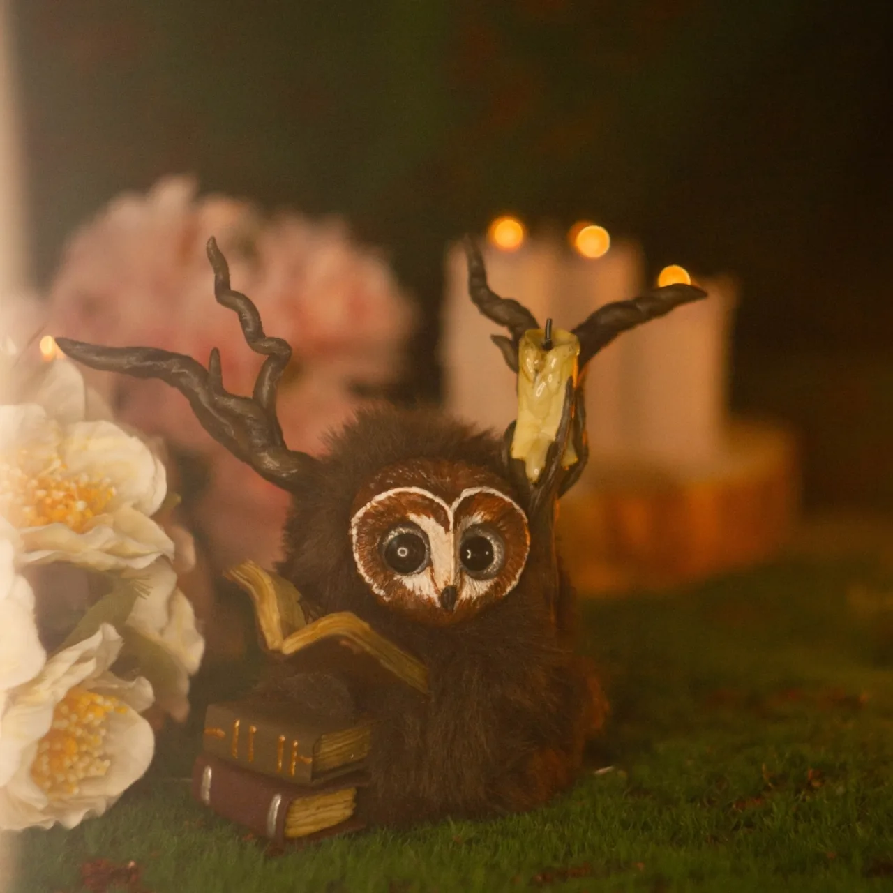 Rustle of Ancient Books fluffy — atmospheric library scene with dusty books and candle glow