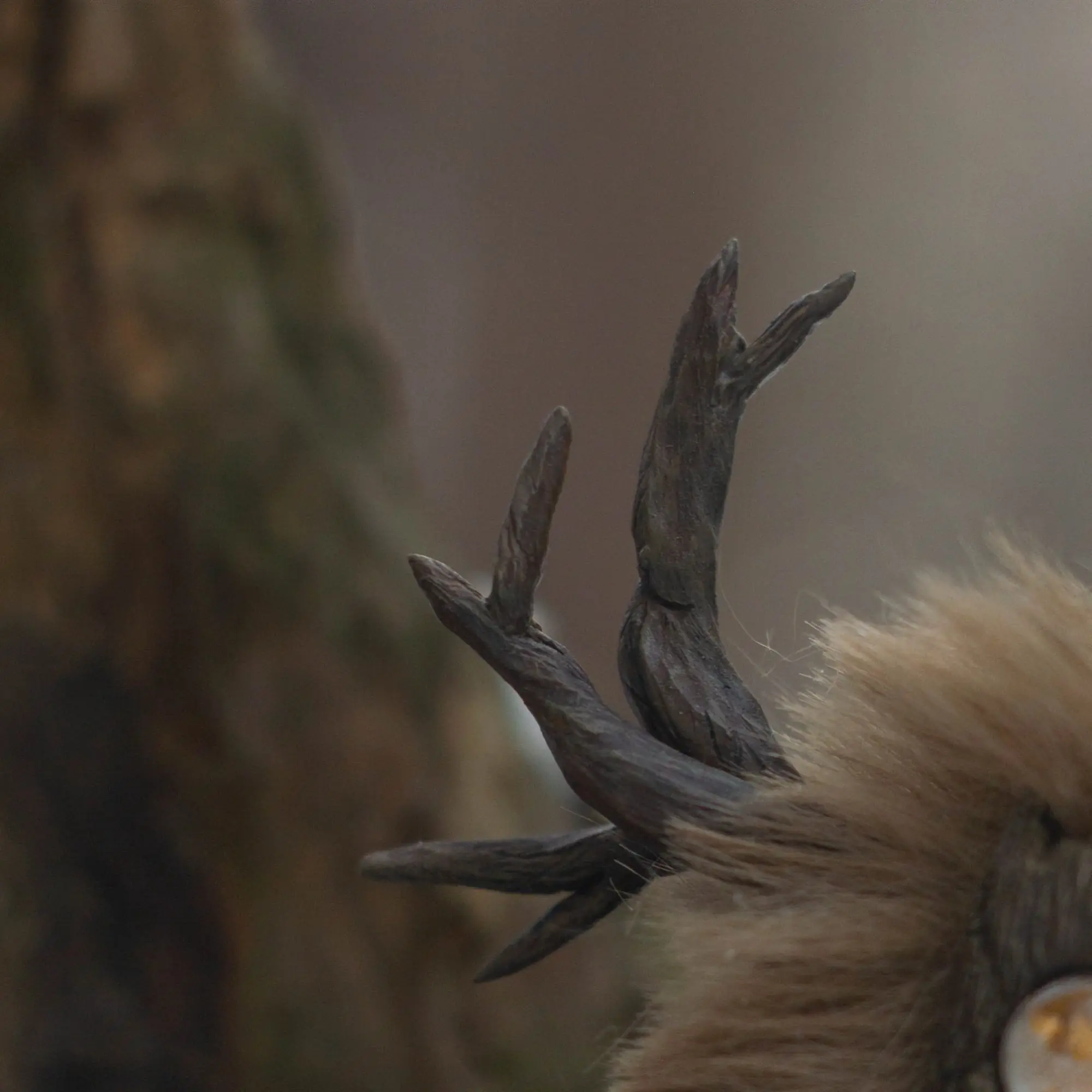 Nostalgia fluffy — detail of miniature gramophone and honey jar