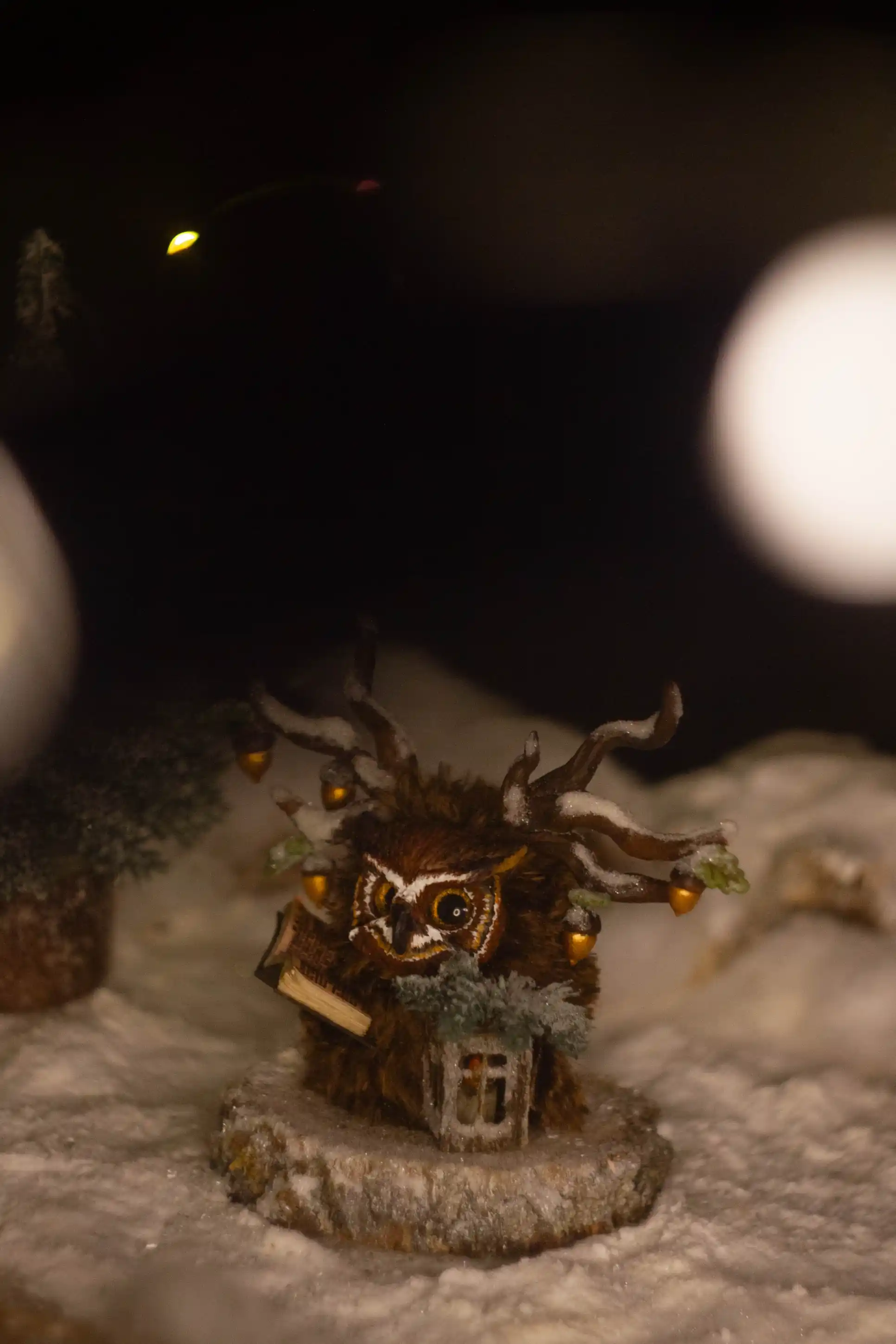 Hidden Knowledge fluffy -- full view, antlers with gilded acorn details