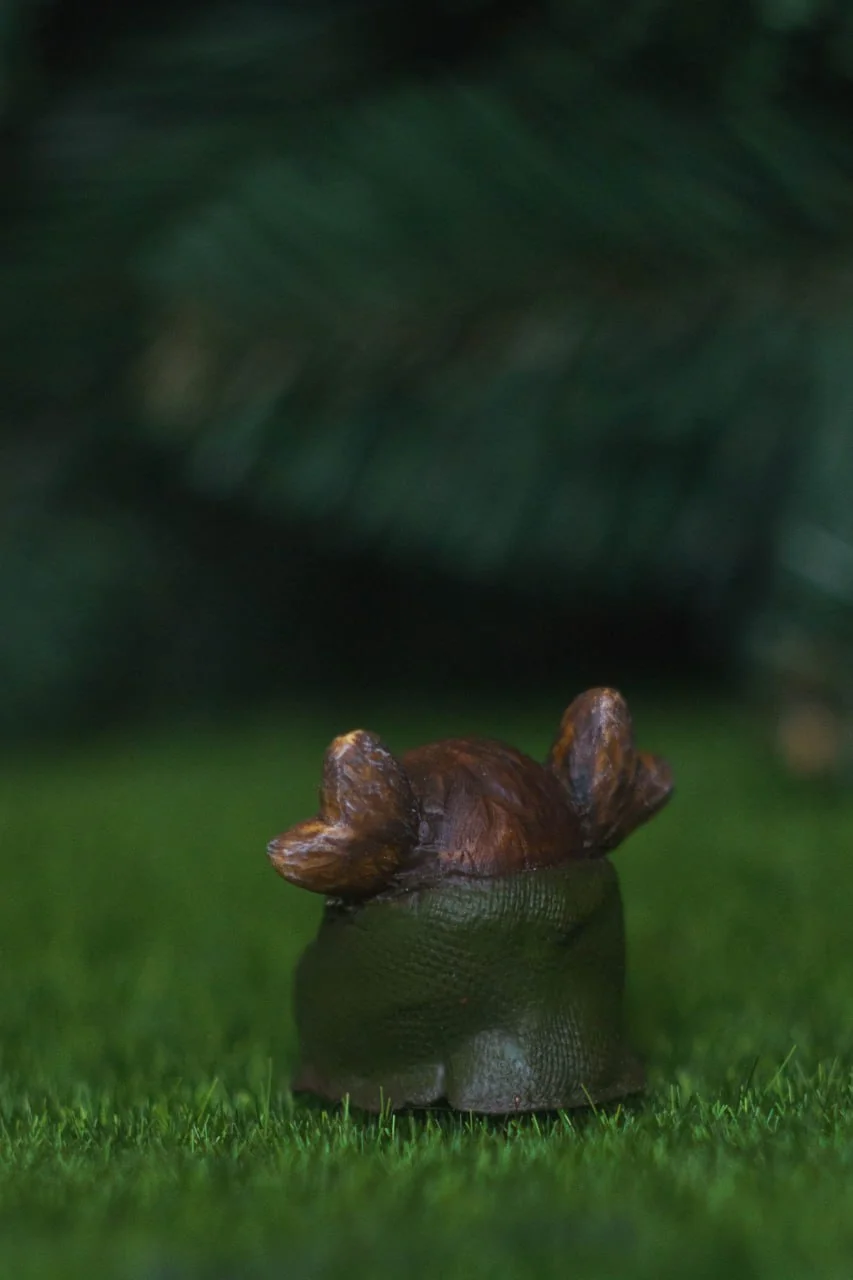 Forest Sprite Frodo — back view, green cloak texture detail