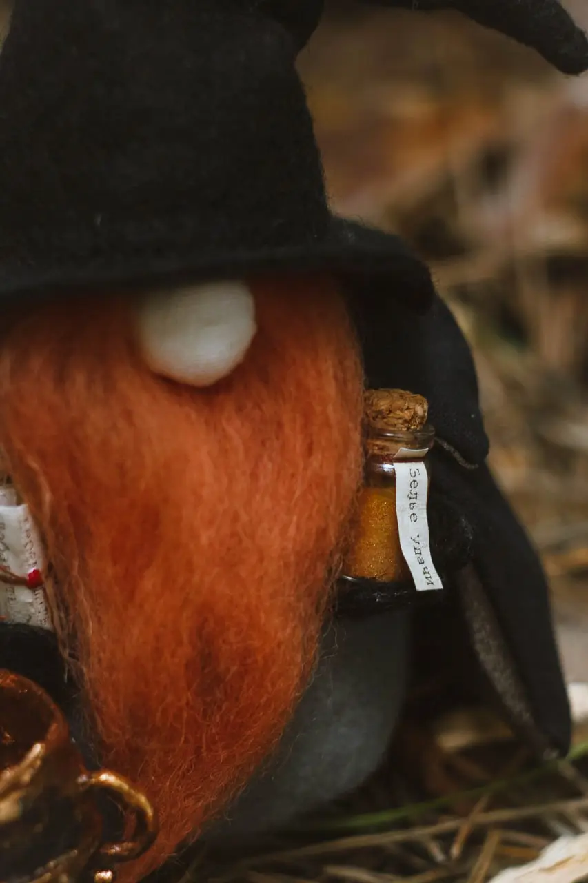 Collectible handmade gnome with ginger beard