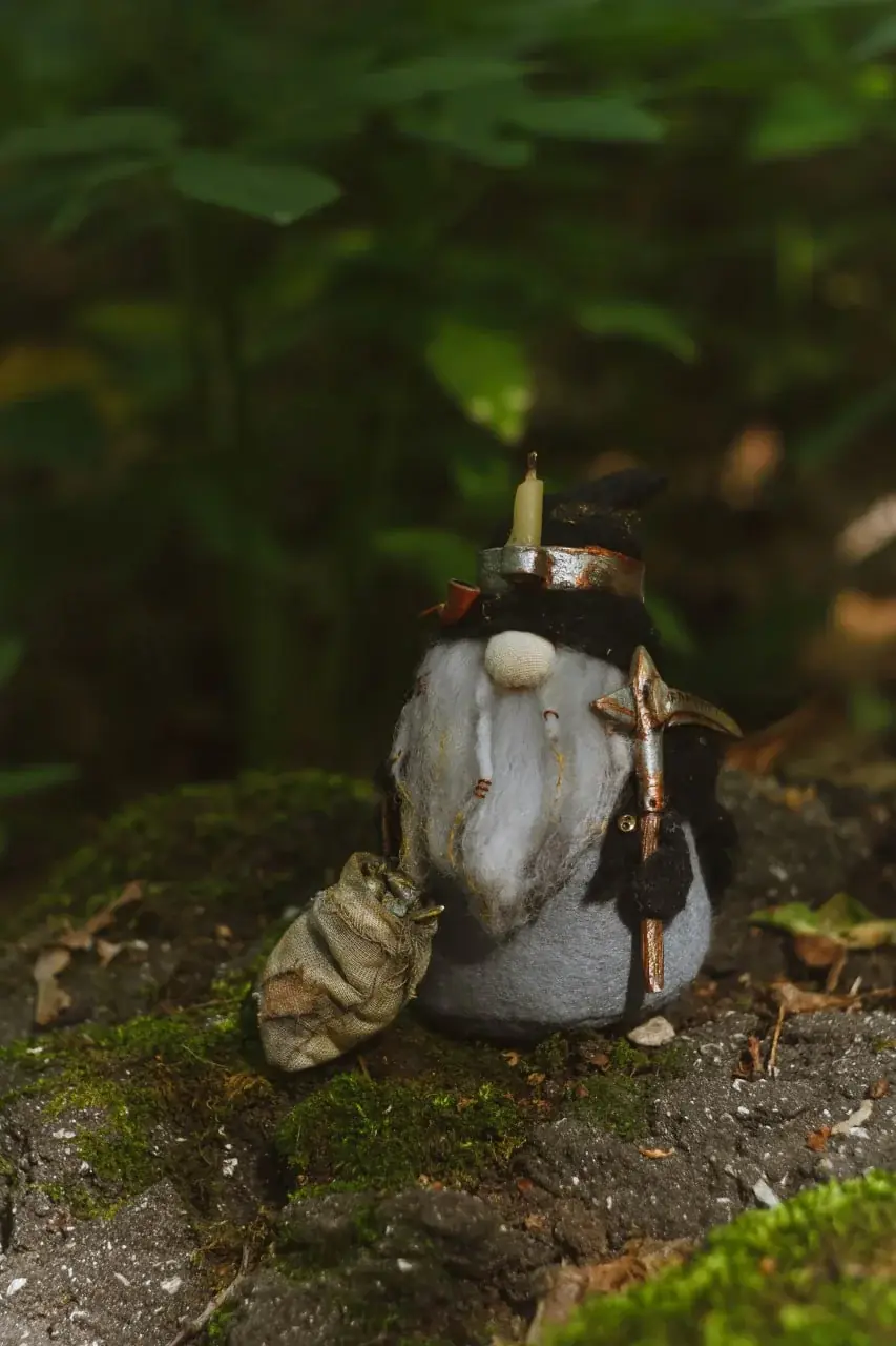 Handmade Gnome Gold Digger with runic pickaxes