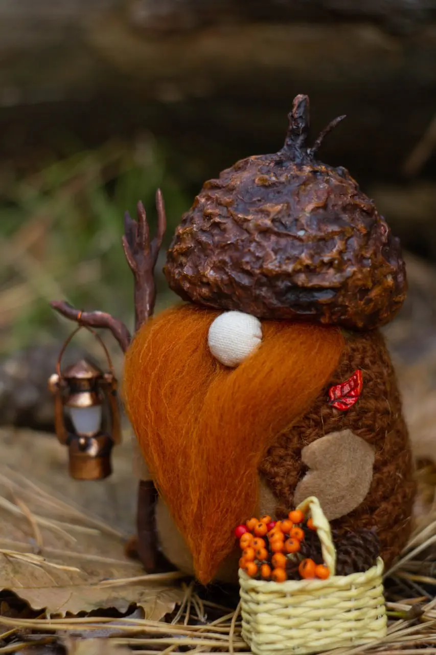 Collectible handmade gnome with ginger beard