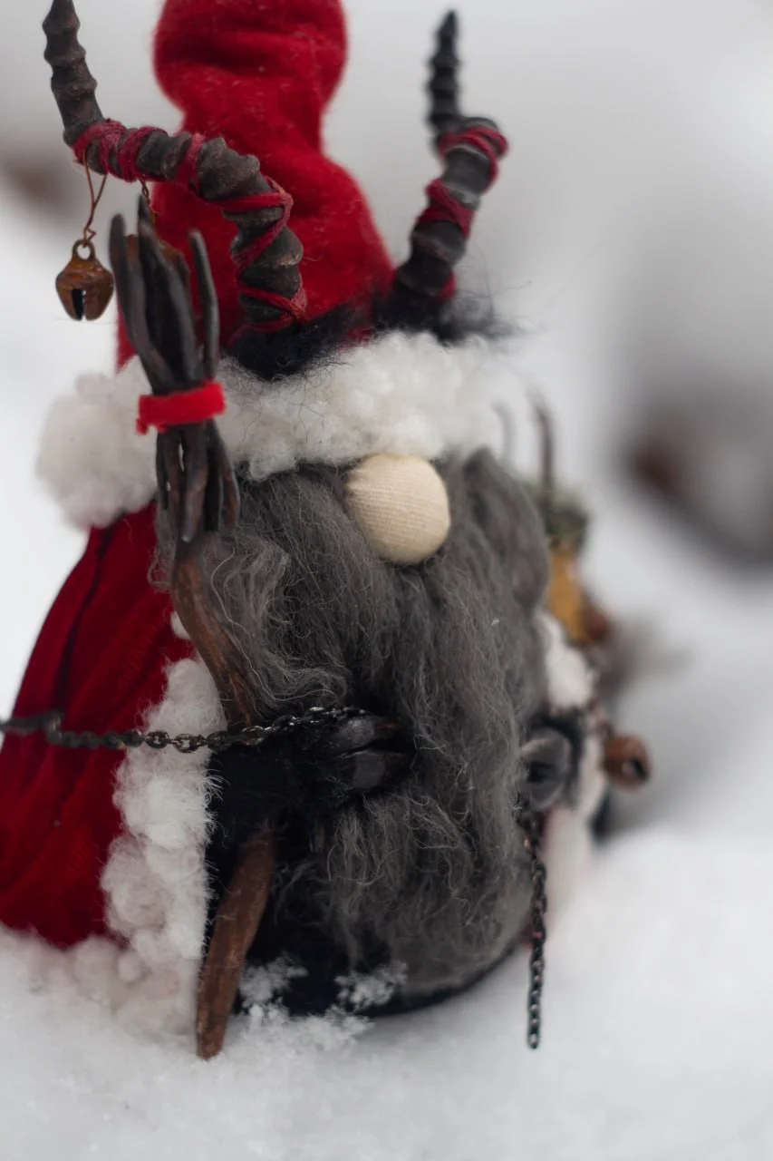 Gnome Krampus — closeup of wool beard