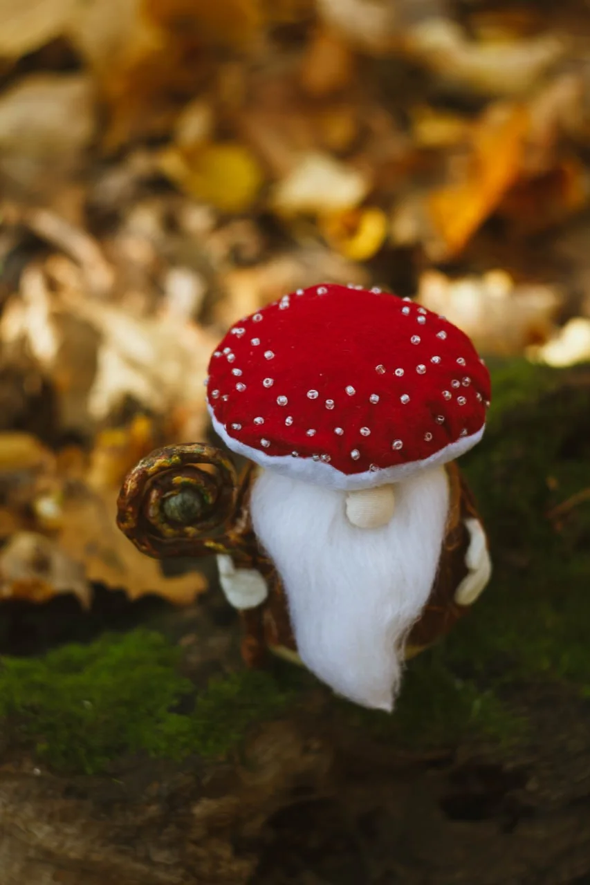 Interior figure — fantasy gnome in fly agaric hat